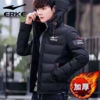 [Authentic] Support eK autumn and winter mens plush thickened casual trendy down jacket bread stand-up collar