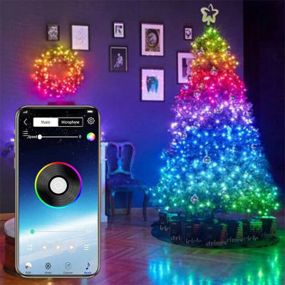 20M USB Christmas Tree Led String Lights with Smart Bluetooth App Remote Control Christmas Home Decor Fairy Lights Garland