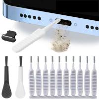 XHLXH Anti Clogging Sweeping Ash Soft Bristle Brush Gap Cleaning Keyboard Cleaner Brush Phone Port Cleaner Kit Mobile Phone Cleaning Kit Charging Port Dust Plug