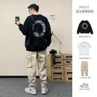 ✗✠ [Shopkeeper wears] Japanese round neck sweater mens spring trendy brand plus velvet thickened loose high-quality top