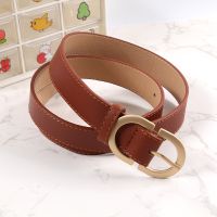 【cw】 The New ClassicFashion All Match LeatherBody Round Buckle SimplePin Belts forFashion Jeans Female