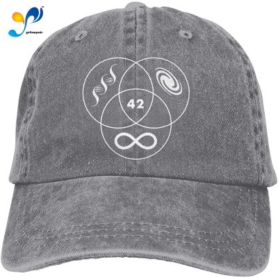Hitchhikers Guide to The Galaxy 42 Denim Hats Washed Retro Baseball Cap Dad Hat