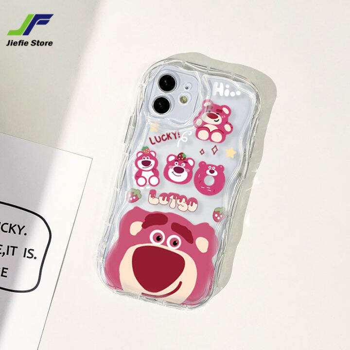 เคสโทรศัพท์มือถือชุดหมีและหมูน่ารักของ-jiefie-สำหรับ-vivo-y20-y20i-y20a-y20a-y12s-y12a-y02-y02s-y15s-y15a-y17-y15-y12-y19ออกแบบเป็นคลื่นเคสป้องกันการกระแทกพิเศษ