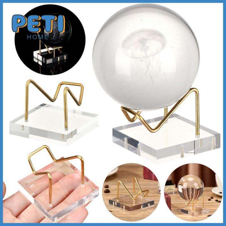 PETIHOME Metal Gemstones Geode Crystal Ball Base Minerals Relics Rocks