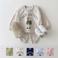 Baby Boy Girl Clothing Sets Children Bear Pullover Sweatshirts + Simple Solid Cotton Sports Pants 2pc Kids Clothes Boy New Suit