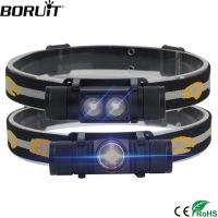 Boruit ไฟหน้า LED ขนาดเล็ก,ไฟฉาย3000LM กำลังสูงไฟฉายหัวชาร์จ18650ตั้งแคมป์กลางแจ้งไฟฉายกันน้ำ