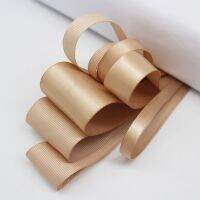 5 Meter/Lot Tan Solid Color Grosgrain Ribbon Polyester Fabric Silk Satin Ribbon For DIY Gift Accessories  1/4" 3/8" 5/8" 1" 1.5" Gift Wrapping  Bags