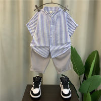 Boy Summer Clothing Shirt Outfit 2023 New Childrens Fried Street Short-Sleeved Baby Summer Western Style Cool Handsome Clothes