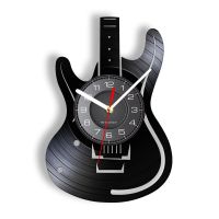 Hot sell Guitar Vinyl Record Wall Clock Music Vintage Album Longplay Wall Watch Music Room Home Decor Musical Instruments Guitarist Gift