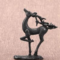 Pure copper Mini animal ornaments solid brass sika deer and elk ornaments safe journey metal crafts