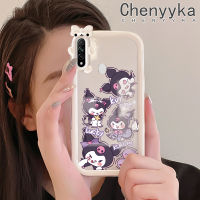 เคส Chenyyka สำหรับ OPPO A31เคส A8 2020ลายการ์ตูนน่ารัก Kuromi ใหม่นิ่มโปร่งใสเคสมือถือกันกระแทกน่ารักเคสป้องกันเลนส์กล้องถ่ายรูปมอนสเตอร์ตัวเล็กปลอกซิลิโคนใส