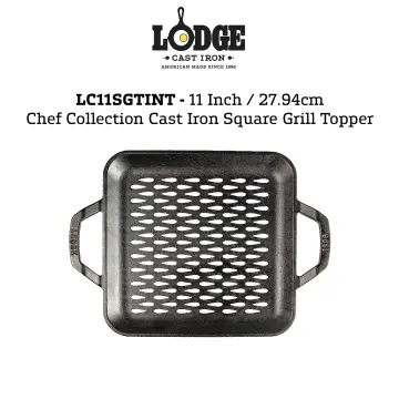 Lodge Chef Collection 11 inch Cast Iron Square Grill Topper