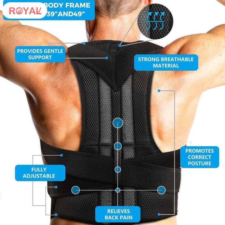 Royal Breathable Back Support Brace Vest for Women Men Correct Posture