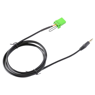 6Pin Green Connector Stereo 3.5MM Jack Audio Aux-in MP3 Cable Wire for Honda Jazz Fit 2002-2006