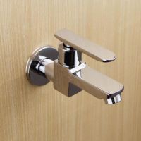 ∋۞♣ G 1/2 Brass Chrome Wall Mounted Bathroom Basin Sink Mop Pool Tap Bibcock Hardware Kitchen Faucet Single Handle Single Cold Tap