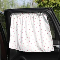 MYT ผ้าม่านรถ ผ้าม่านติดรถ car sunshade for kids ผ้าม่านลายสก๊อตกันแดด ผ้าม่านรถตู้,ลายกระต่าย,ลายดอกไม้,ลายเบอร์รี่