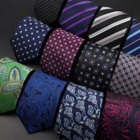 8cm New Men 39;s Tie Red Blue Purple Printed Fashion Classic Polyester Stripe Paisley Necktie For Designer Business Accessory Gift