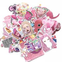 TD ZW 60Pcs Cute Pink Girl Series Stickers Graffiti Punk Waterproof Decal Laptop Motorcycle Luggage Snowboard Car Sticker