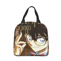 ▦✌♈ Color Works Lunch Bag box Anime Detective Conan Children Aluminum Bag Foil Portable Lunchbox