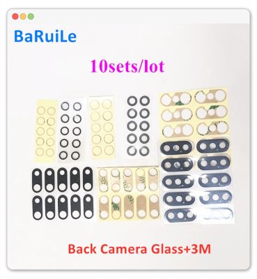 Baruile 10ชุดเลนส์กระจกกล้องถ่ายรูปหลังสำหรับ Iphonex Xr Xs Max 7 6 8 6S Plus 7G 8G เลนส์กล้องมองหลังใช้แทนกาวกระจกแท้