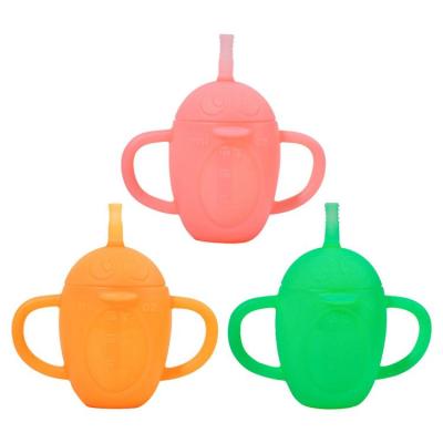 Baby Training Cup Leak-Proof Baby Silicone Cup with Straw Toddler Cups for Exercising Hand Coordination for Picnicing Home Traveling Playing innate