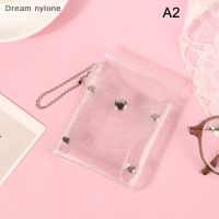 Dream nylone กระเป๋าใส่เหรียญแฟชั่นมีกลิตเตอร์ใสกระเป๋า PVC ใส่นามบัตรรูปภาพสำหรับสาวๆพวงกุญแจกระเป๋าใสขนาดเล็ก