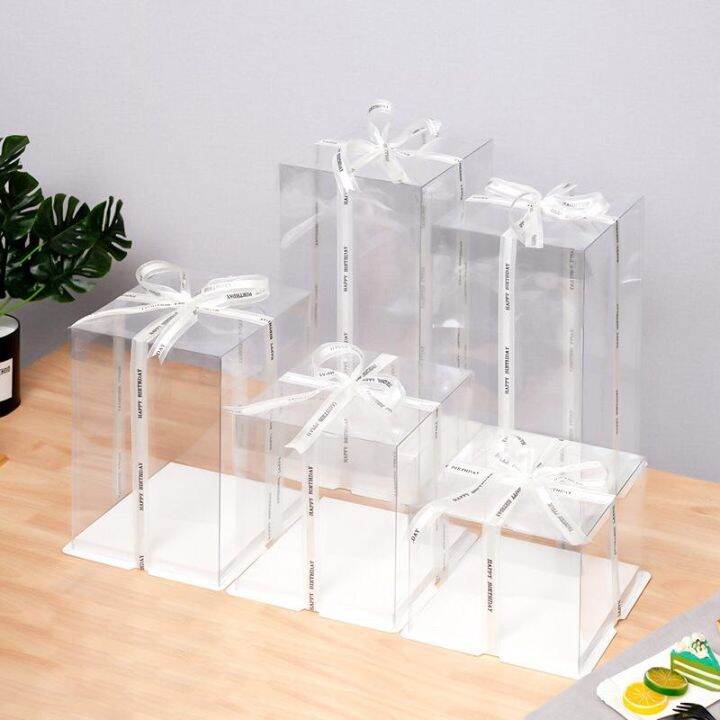 Cake Box Transparent Birthday Gift Acetate clear cake box 4 6 8 10 12 ...