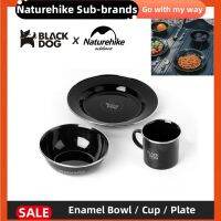 Naturehike-Blackdog ถ้วยจานเคลือบสำหรับกลางแจ้งอุปกรณ์ปิคนิคแบบพกพาอุปกรณ์บาร์บีคิวบนโต๊ะอาหารถ้วยทำความสะอาดง่ายทนความร้อนแรงร้อน