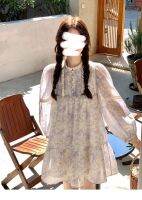 【HOT】 2023 summer lace stitching French retro dress femininity doll gentle seaside holiday