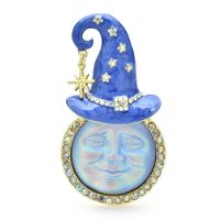 Wuli amp;baby Wear Hat Sun Brooches For Women Big Enamel Lovely Smile Sun Moon Party Casual Brooch Pins Gifts