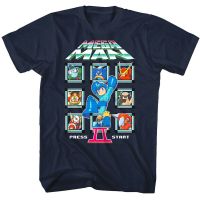 Megaman 2 Character Select MenS T Shirt Rokkuman Player Crew Retro Gamer Plus Size Tee Shirt