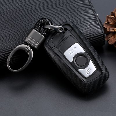 dvvbgfrdt Carbon Fiber Pattern Silicone Key Cover Case Keychain For BMW 520 525 730li 740 118 320i 1 3 5 7 Series X3 X4 M3 M4 M5