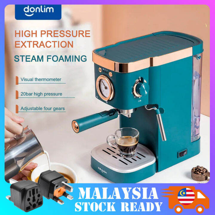 Donlim coffee machine home espresso coffee machine, milk froth grinding