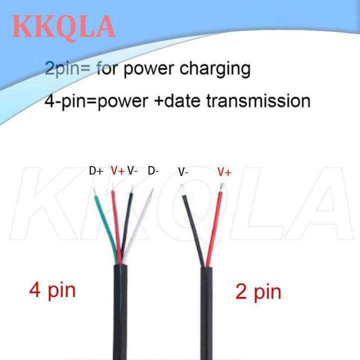 qkkqla-1m-usb-type-a-male-female-type-c-micro-connector-2pin-4pin-core-power-supply-cable-extension-adapter-repair-welding-wire-diy