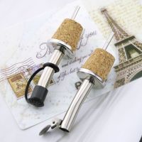 1/3Pcs New Stainless Steel Home &amp; Kitchen Barware Wooden Cork Bottle Stopper Oil Dispenser Red Wine Wooden Stopper Bar Wine Tools