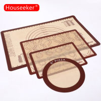 Houseeker ซิลิโคนมัลติฟังก์ชันเสื่อนวดแผ่นรองอบขนมถาดอบอาหารเสื่อ Non-Stick Rolling Mat เครื่องมือทำขนมอบ