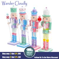 Wander Cloudly 4ชิ้นเครื่องประดับเครื่องเปิดถั่วลายคริสมาสต์หุ่นสำหรับสำนักงานที่วางของขวัญคริสต์มาส