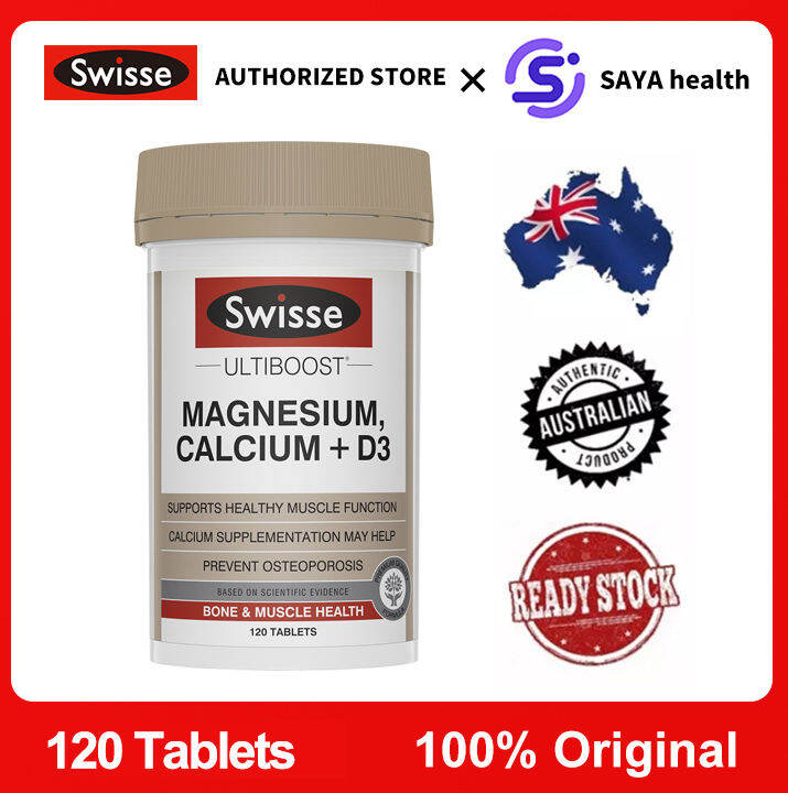 Swisse Ultiboost Magnesium, Calcium + Vitamin D3 120 Tablets Lazada