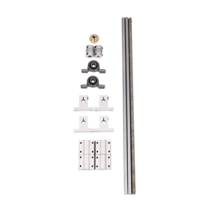 15pcs-400mm-optical-axis-guide-bearing-housings-linear-rail-shaft-support-screws-set