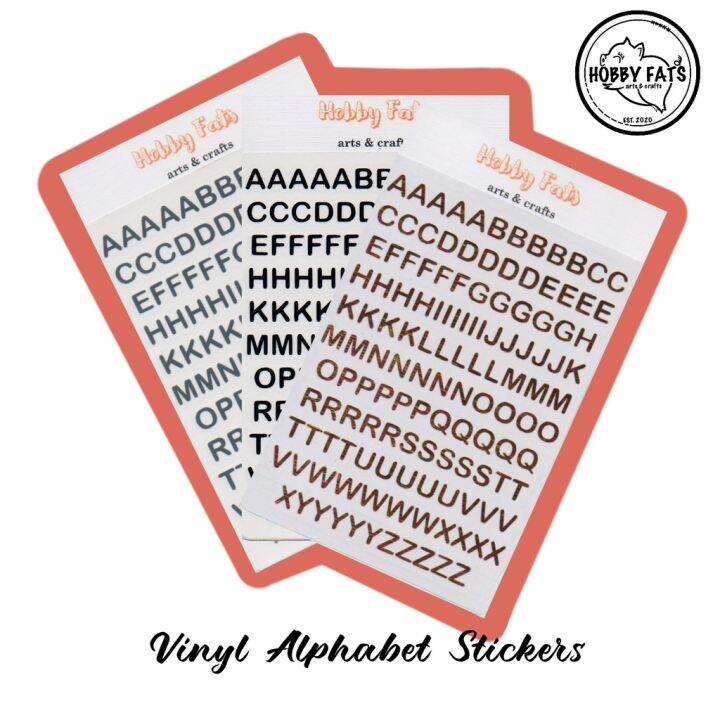 Vinyl Alphabet Stickers with Transfer Film (Bold Small letters)♠