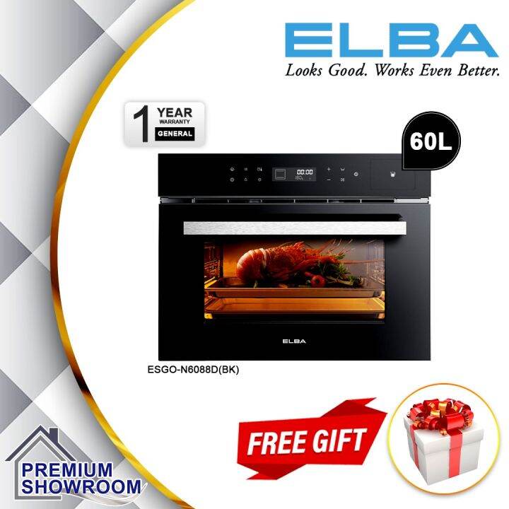 (AUTHORISED DEALER) ELBA Build In Steam Oven 60L ESGON6088D(BK) 2 in