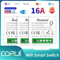 ☜ CORUI Tuya 16A WiFi Mini Smart Switch Smart Life DIY Wall Switches Power Monitoring 2-Way Control For Alexa Google Home Alice