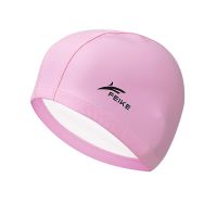 Men Women Free Size Elastic Waterproof PU Fabric Swimming Cap Long Hair Ears Protection Hat Water Sports Pool Caps Swim Caps