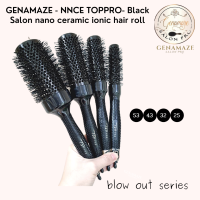 Genamaze -Toppro Black Ceramic ionic  Round Brush หวีโรลไดร์ผม รุ่นเซรามิค +ไนล่อน ทนความร้อน ช่วยเป่าไดร์ผมให้แห้งไว ระบุขนาดก่อนสั่งซื้อ