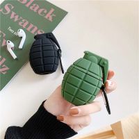 Grenade Style Cartoon Case For airpods 1 2 Wireless earphone Headphone airpod Carabiner  Soft Silicone 3D Cover Skin Wireless Earbud Cases