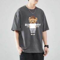 High Quality 100% Cotton Oversized T Shirt For Men Luxury Bear Fashion Print T-Shirts S Tee Eu Size Free Shipping