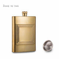 1pc New Style of 8oz heavy stainless steel hip flask , Feed Degree Best Man Gift ,High quality golden and sliver Free funnel