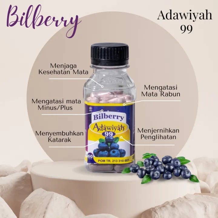 KAPSUL BILBERRY ADAWIYAH 99 / OBAT MATA MINUS / KATARAK / MATA LELAH