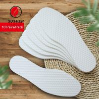 SUSHEN 10 Pairs/Pack Sanitary Shoe Breathable Pulp Insoles Disposable Men and Soft Sweat Thin Wood