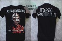 เสื้อยืดคอกลม สกรีนลาย IRON MAIDEN